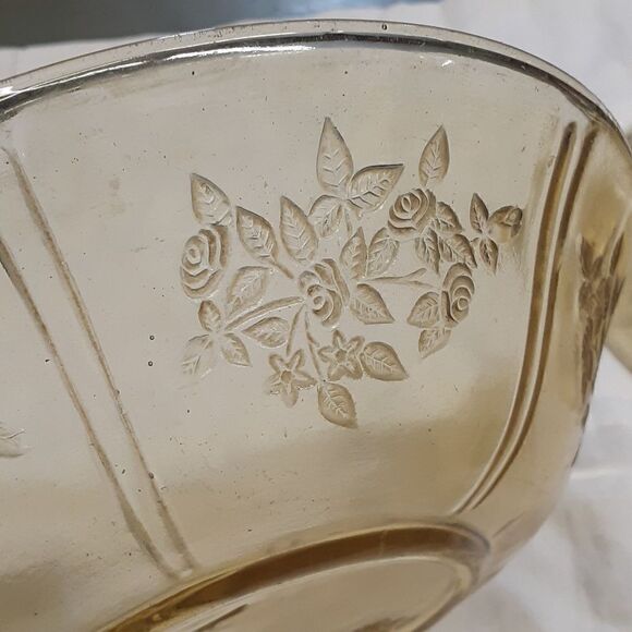 3 pc. Federal Yellow Depression Glass Serving BowlsSharon Cabbage Rose & pitcher - Picture 11 of 11